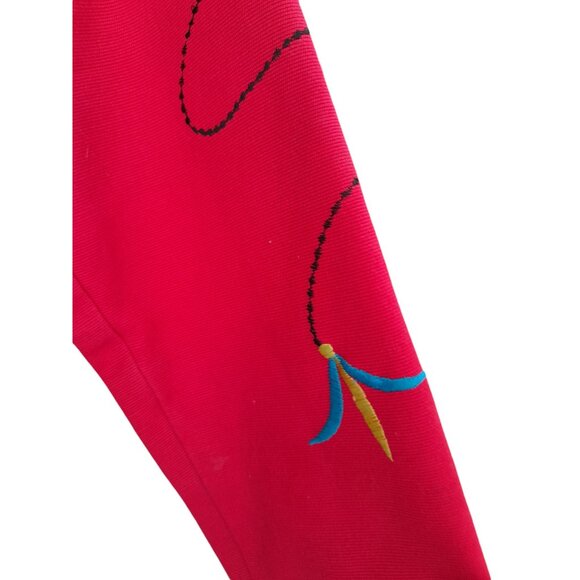 Vintage Patchington Aztec Tribal Embroidered Wearable Art Jacket Red Size M - Picture 11 of 16